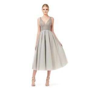 O'blanc Tulle Dress With Crystals